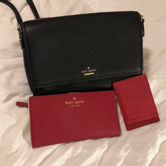 kate spade Handbags - Lovely black and red Kate Spade purse wallet set